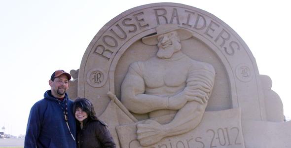 Senior gives back to school by creating sand sculpture