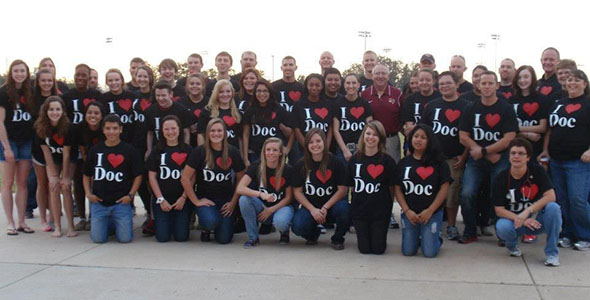 ‘Doc’ surprised with T-shirts for final football season