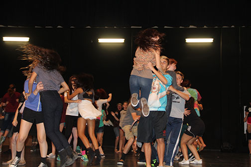 Students run through dance moves during the dance workshop in late October.