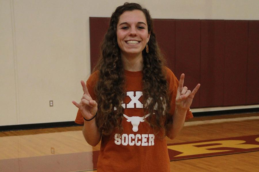 Senior Katie Glenn signed her letter of intent to play soccer for The University of Texas, Feb. 4. 