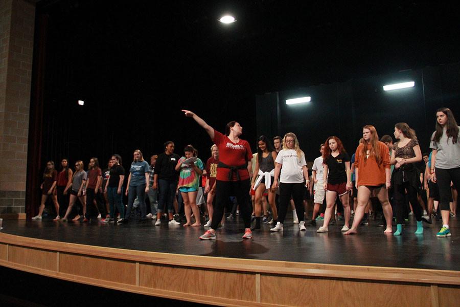 Theatre students practice at a musical workshop in January. Middle school students will have a chance to take the stage at a summer theatre camp in June.