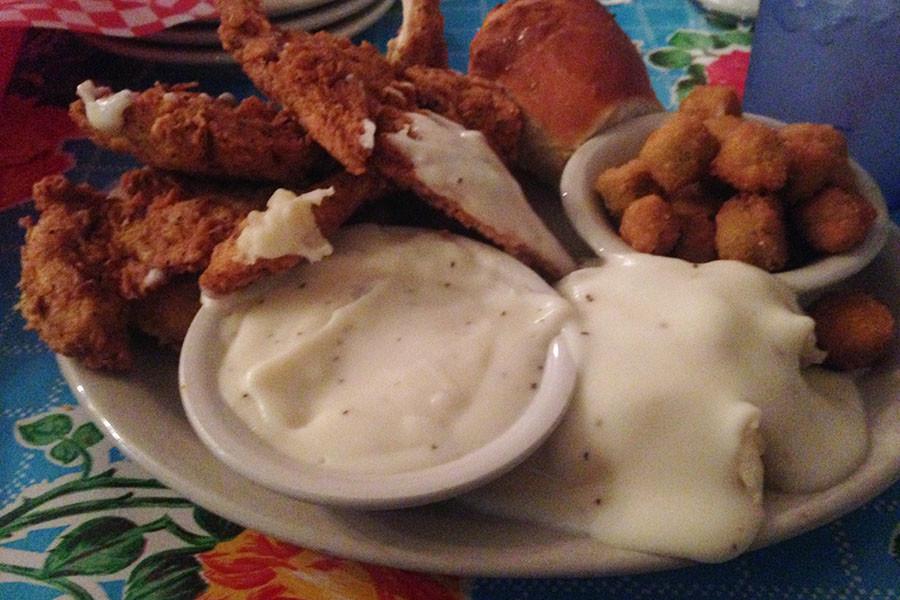 The Texan Café in Hutto offers downhome food, like their chicken tenders and mashed potatoes.