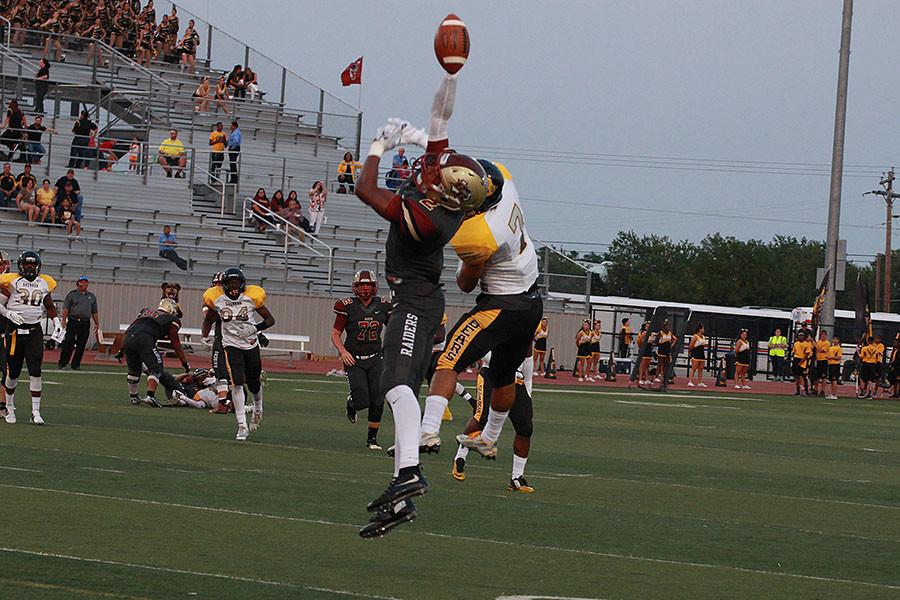 Chance Cooper stretches for a pass in the Brennan game. The pass was incomplete.