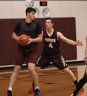 Senior Austin Myers plays in the Dripping Springs scrimmage.