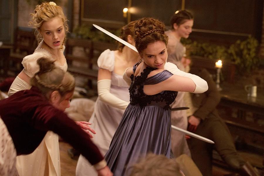 Lily James and Bella Heathcote in Screen Gems Pride and Prejudice and Zombies.