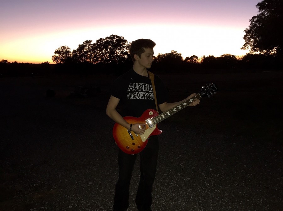 Junior Max Cannon has played guitar for two years.
