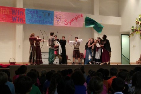 AP theatre students perform for Baghdad and Pleasant Elementary students.