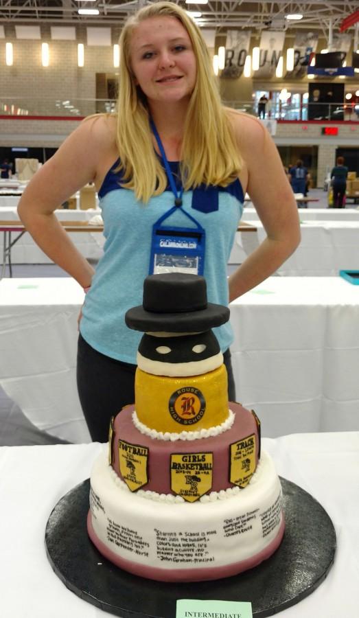 Senior Lindsey Johnson took second place in the school spirit category of the That Takes the Cake! competition.