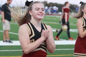 Shelby Bachmayer cheers at the JV1 Pflugerville game.