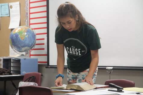 Junior Janet Lagunas leads Cause Club on a Wednesday morning.