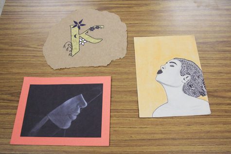 A few of Kailey Hahn's art pieces from the 2015-16 school year.