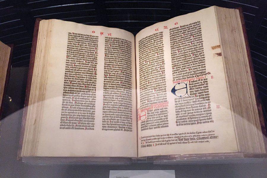 The Gutenberg Bible at the Ransom Center.