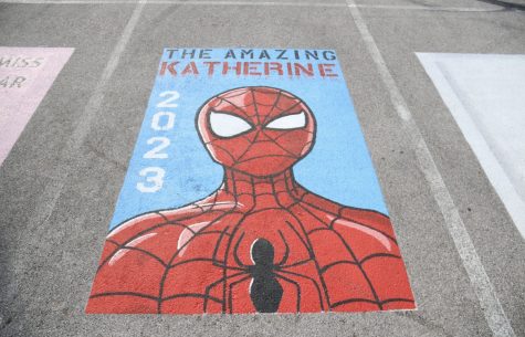 Senior Katherine Lewis Spiderman parking spot.