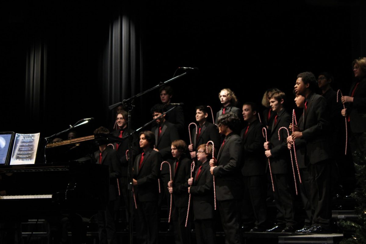 Choir sings Little Saint Nick.