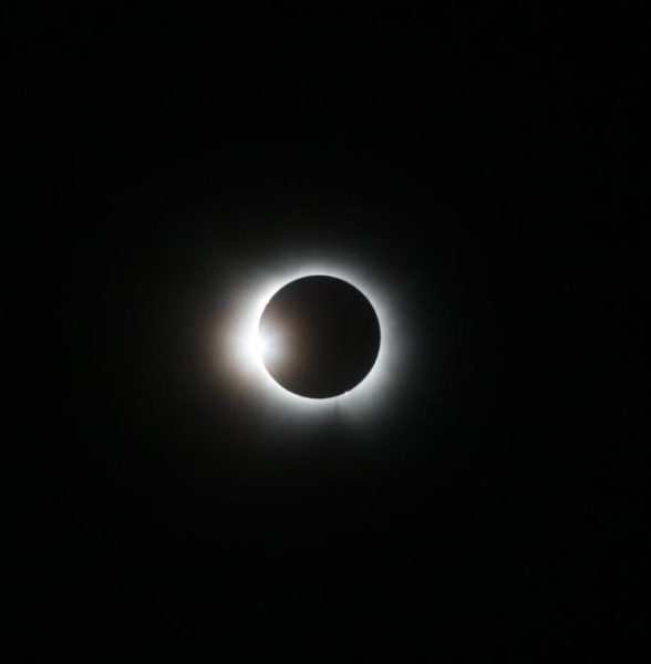 After weeks of researching camera settings and specific lenses along with practice shoots, Adviser Shelby Nickells successfully photographs the moment of totality.