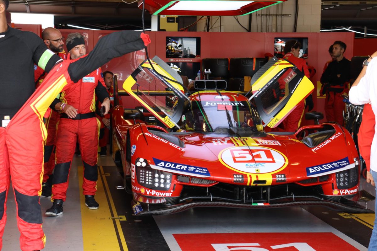 Perched outside the Ferrari AF Corse garage, senior Aradhya Bharti tours the pitlane. The 499P hypercar #51 is driven by Antonio Giovinazzi, James Calado and Alessandro Pier Guidi. "It was a surreal experience," Bharti said. "Witnessing Ferrari not just winning the Le Mans, but also Leclerc winning Monza in F1 in the same day; there's no better experience as a tifosi."