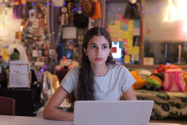 In room 6203, senior Faye Zayed works on her story. Zayed is a third year staffer for the Raider Rumbler newspaper. "There is power in writing," Zayed said. "I joined newspaper because  I can speak and advocate for change."